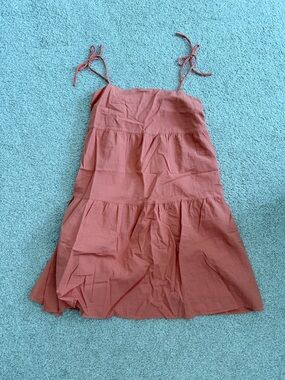 Everlane's Orange Linen Tie-Strap Tiered Sundress